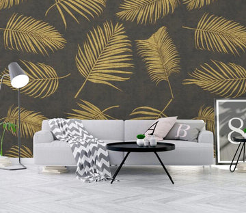 3D Yellow Feather 445 Wall Murals