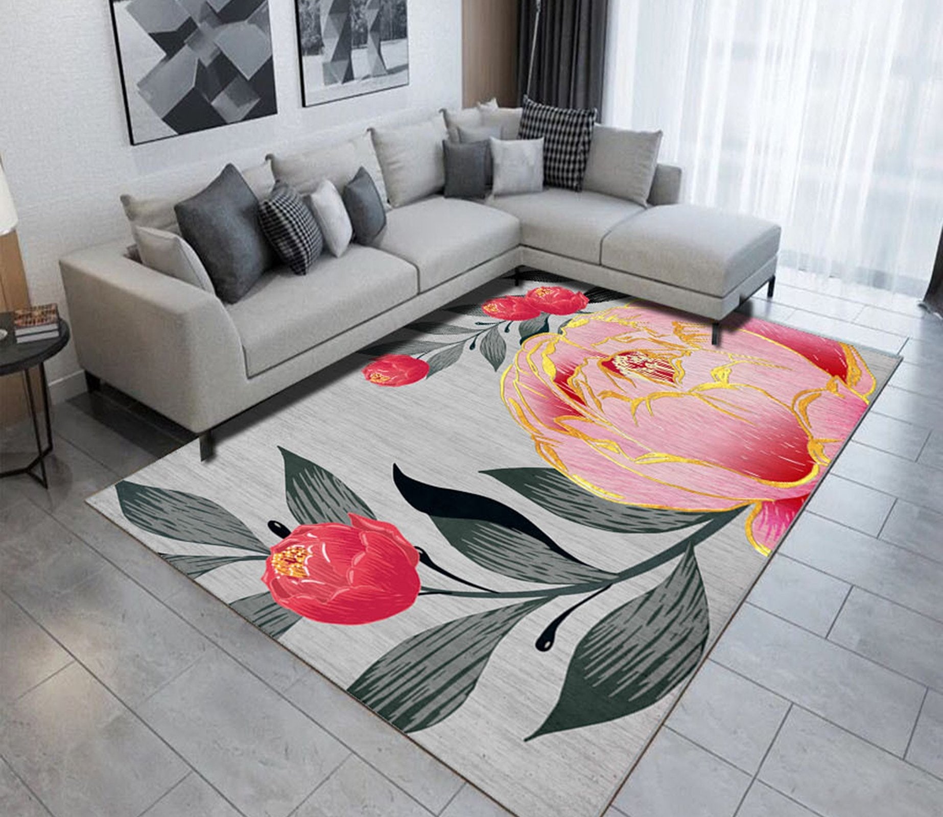 3D Pink Rose WG506 Non Slip Rug Mat Mat AJ Creativity Home 