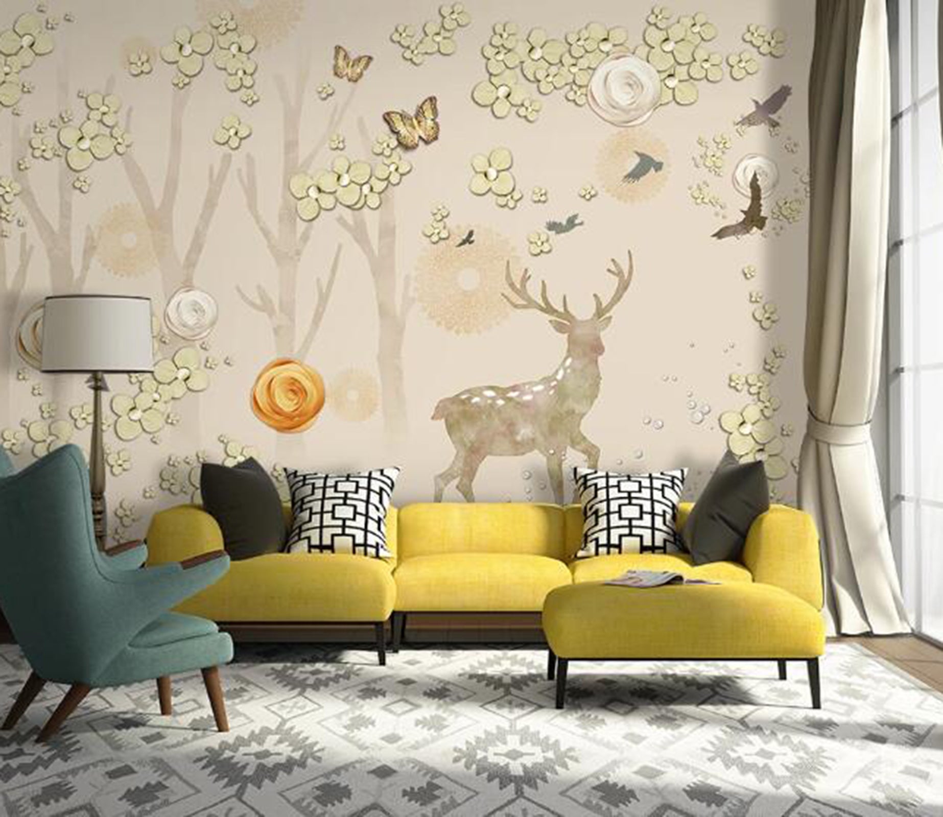 3D Forest Fawn WC36 Wall Murals Wallpaper AJ Wallpaper 2 