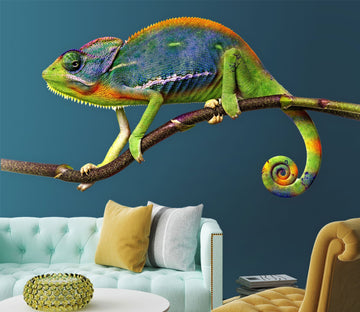 3D Chameleon With Eyes Closed 101 Animals Wall Stickers Wallpaper AJ Wallpaper 