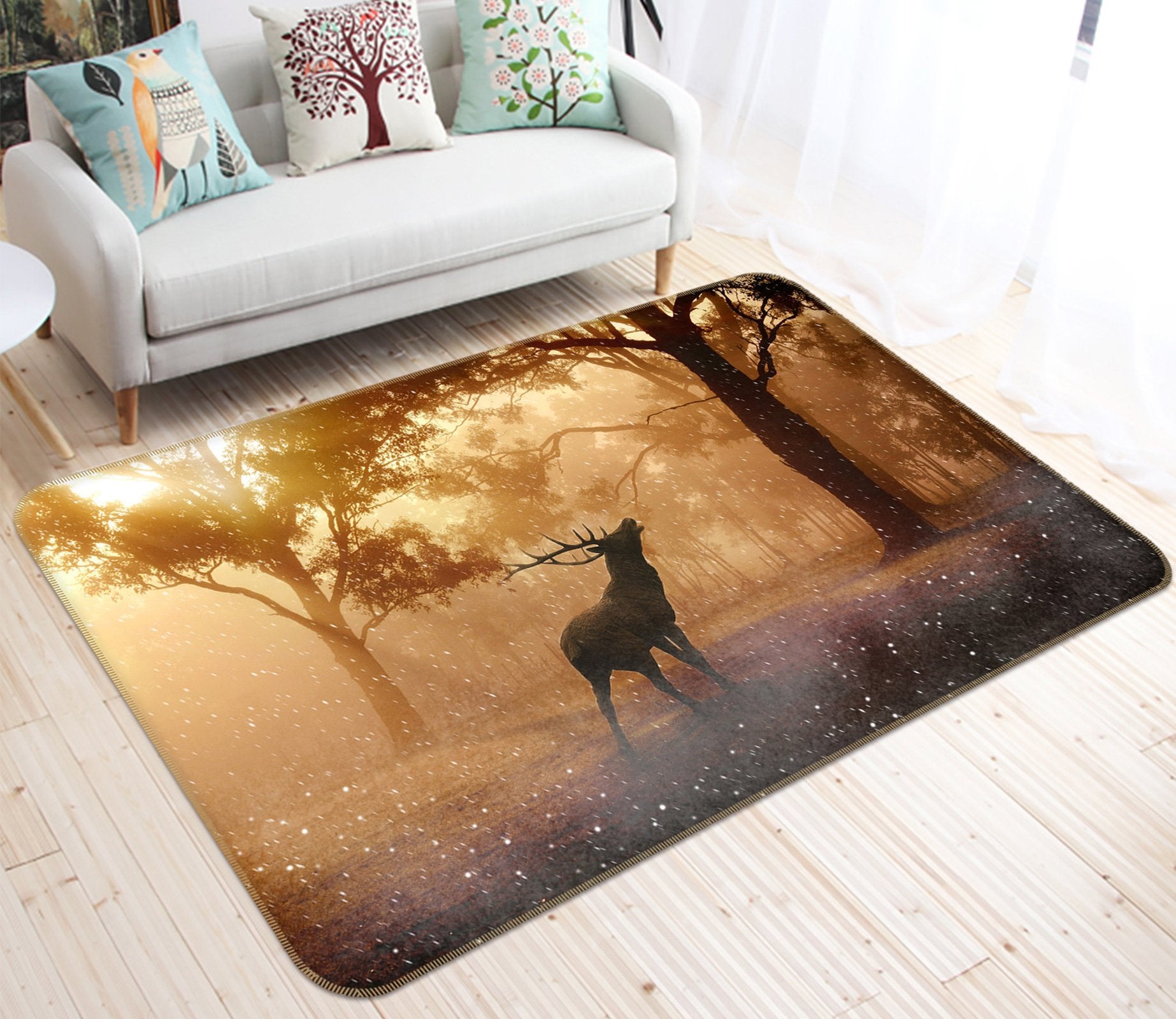 3D Forest Deer 591 Animal Non Slip Rug Mat Mat AJ Creativity Home 