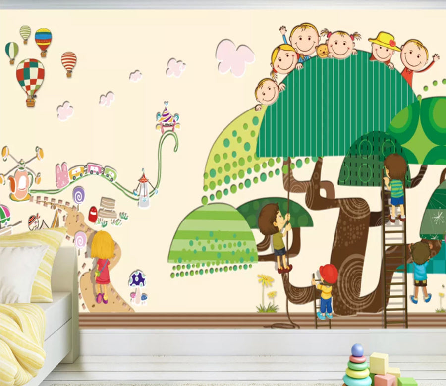 3D Cartoon Tree WC149 Wall Murals