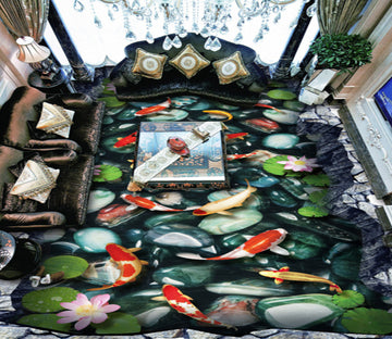 3D Pond Koi 348 Floor Mural  Wallpaper Murals Rug & Mat Print Epoxy waterproof bath floor