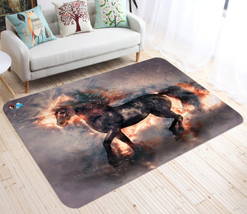 3D Spark Black Unicorn 16 Non Slip Rug Mat Mat AJ Creativity Home 