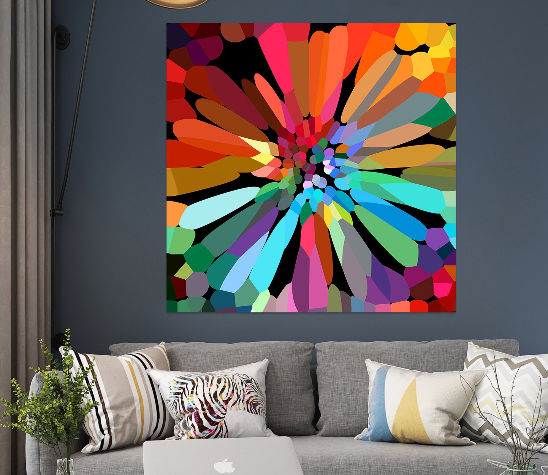 3D Colored Flowers 013 Shandra Smith Wall Sticker