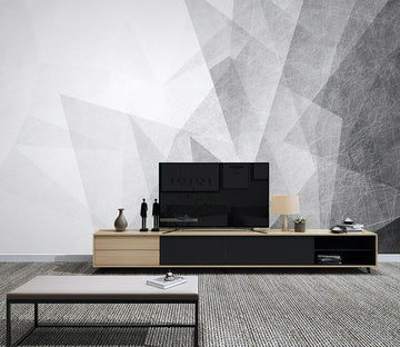 3D White Geometry WG065 Wall Murals