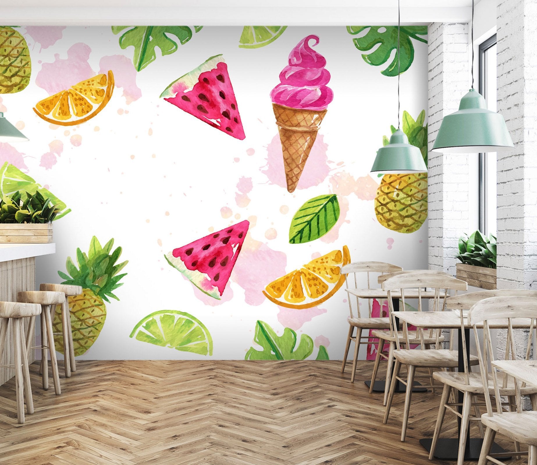 3D Pineapple Watermelon Ice Cream 1231 Wallpaper AJ Wallpaper 2 
