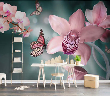 3D Flower Butterfly WC17 Wall Murals Wallpaper AJ Wallpaper 2 