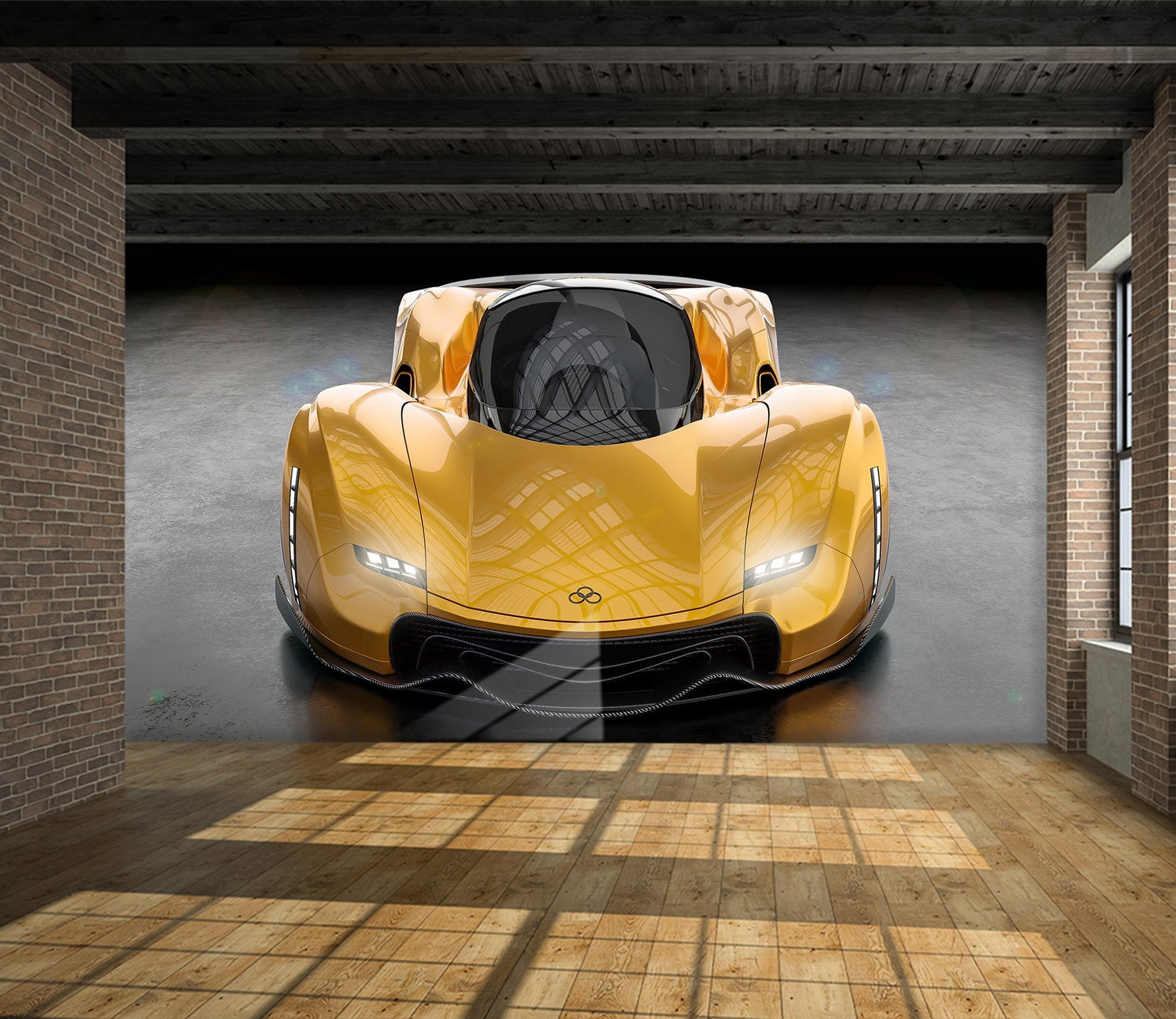 3D Yellow Front 956 Vehicle Wall Murals Wallpaper AJ Wallpaper 2 