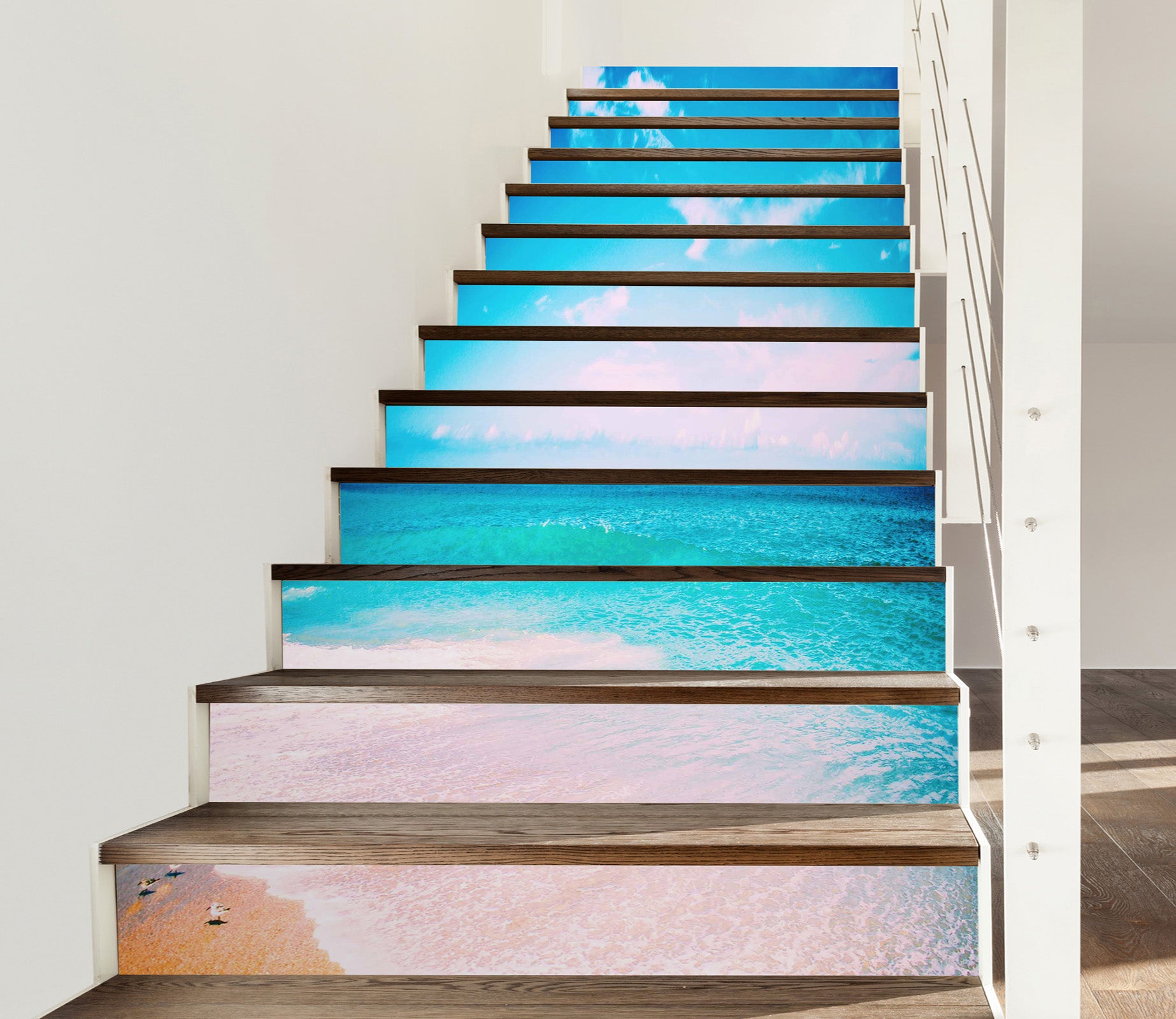 3D Comfortable Blue Sea 635 Stair Risers