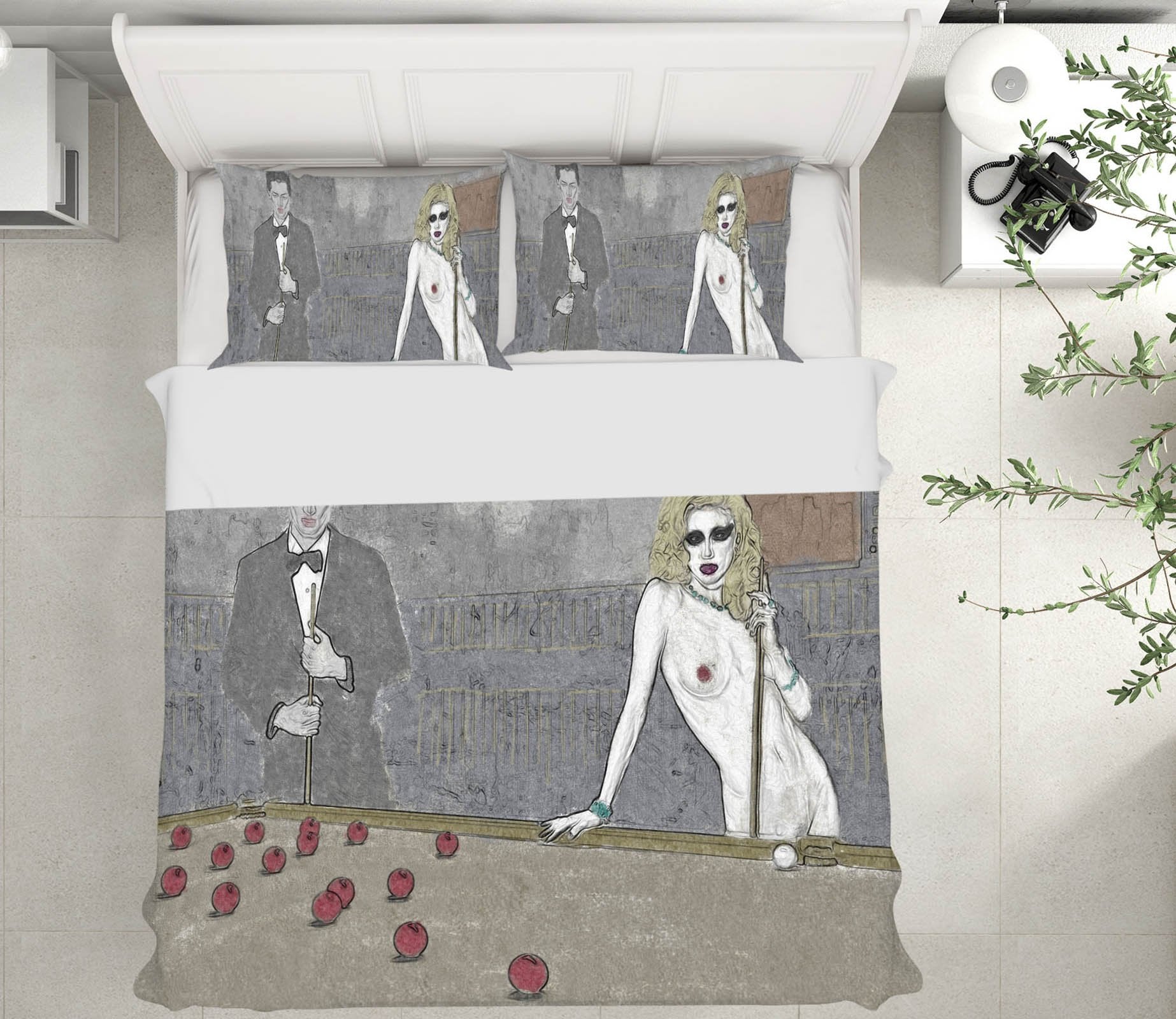 3D Billiard Girl 2006 Marco Cavazzana Bedding Bed Pillowcases Quilt Quiet Covers AJ Creativity Home 