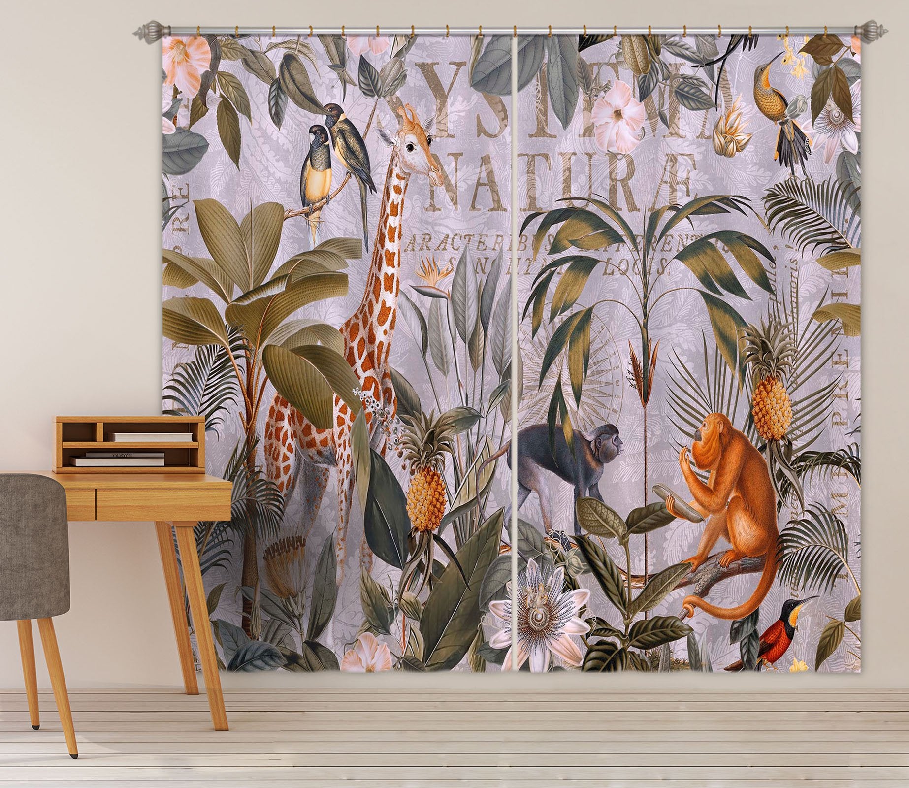 3D Animal Home 078 Andrea haase Curtain Curtains Drapes Wallpaper AJ Wallpaper 