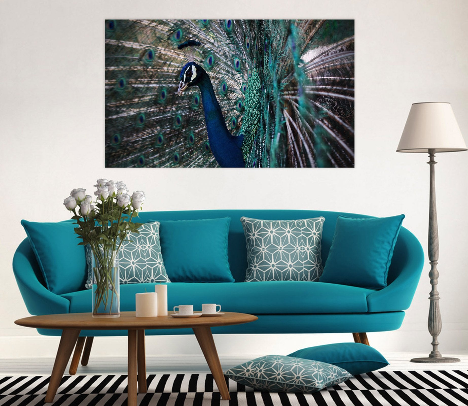 3D Peacock Opening 102 Animal Wall Stickers Wallpaper AJ Wallpaper 2 