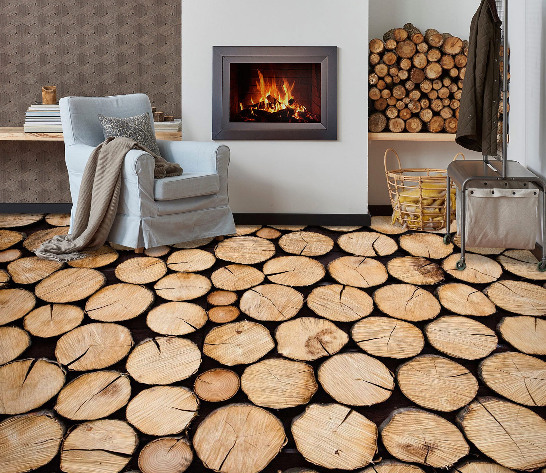 3D Round Tree Stumps 1337 Floor Mural  Wallpaper Murals Self-Adhesive Removable Print Epoxy