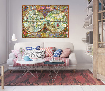 3D Precision Painting 230 World Map Wall Sticker