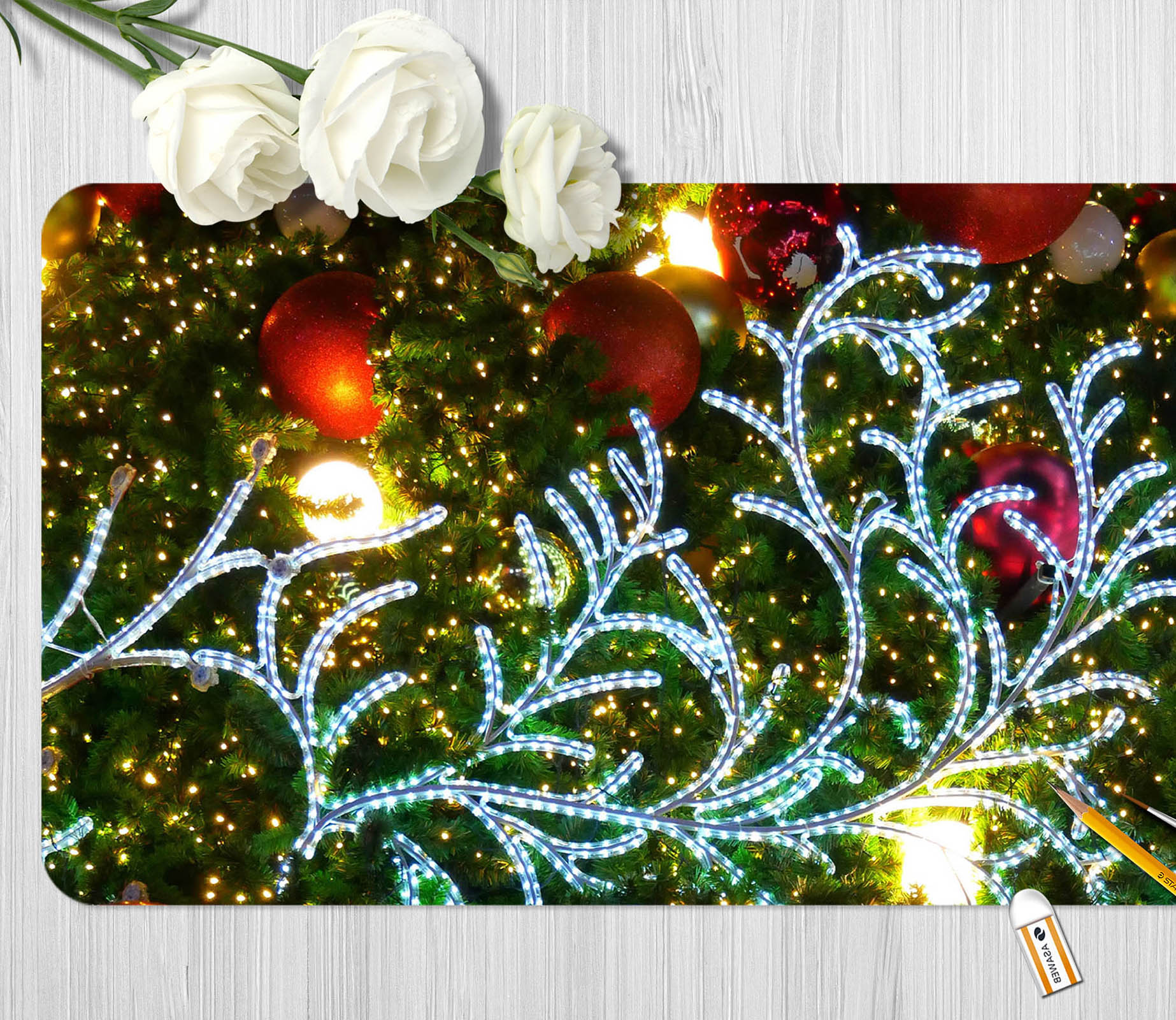 3D Branches 53205 Christmas Desk Mat Xmas