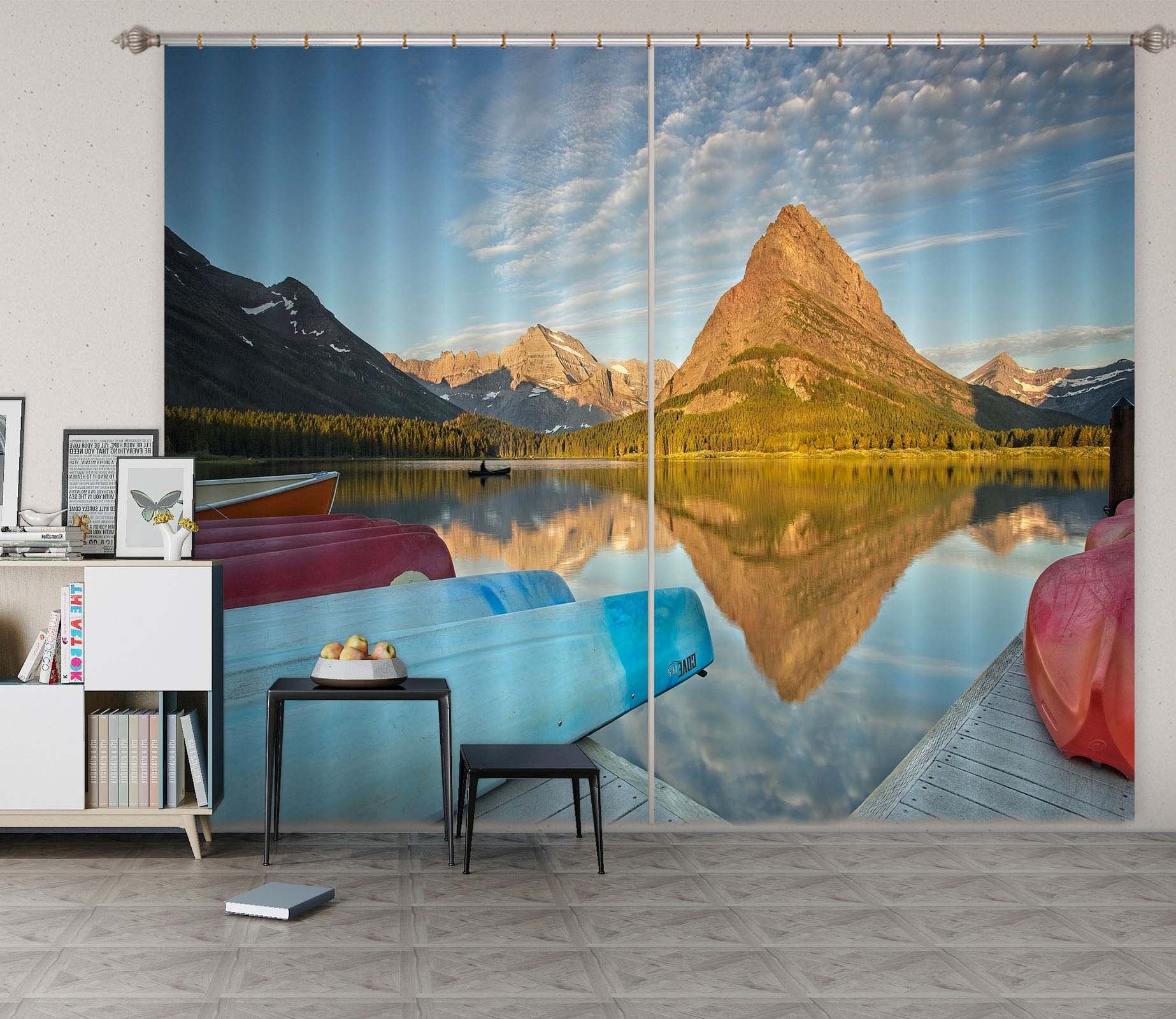 3D Alpine River 073 Kathy Barefield Curtain Curtains Drapes Wallpaper AJ Wallpaper 