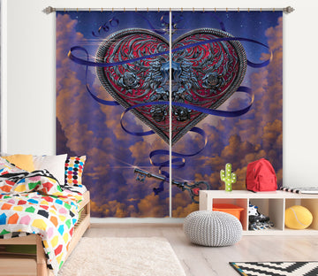 3D Heart And Key 041 Vincent Hie Curtain Curtains Drapes