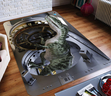 3D Spaceship Dinosaur 11 Non Slip Rug Mat Mat AJ Creativity Home 