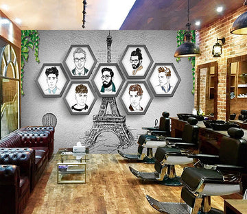 3D Fashion Style 1409 Barber Shop Wall Murals