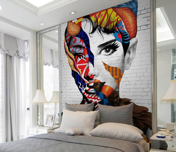3D Painted Face WG028 Wall Murals