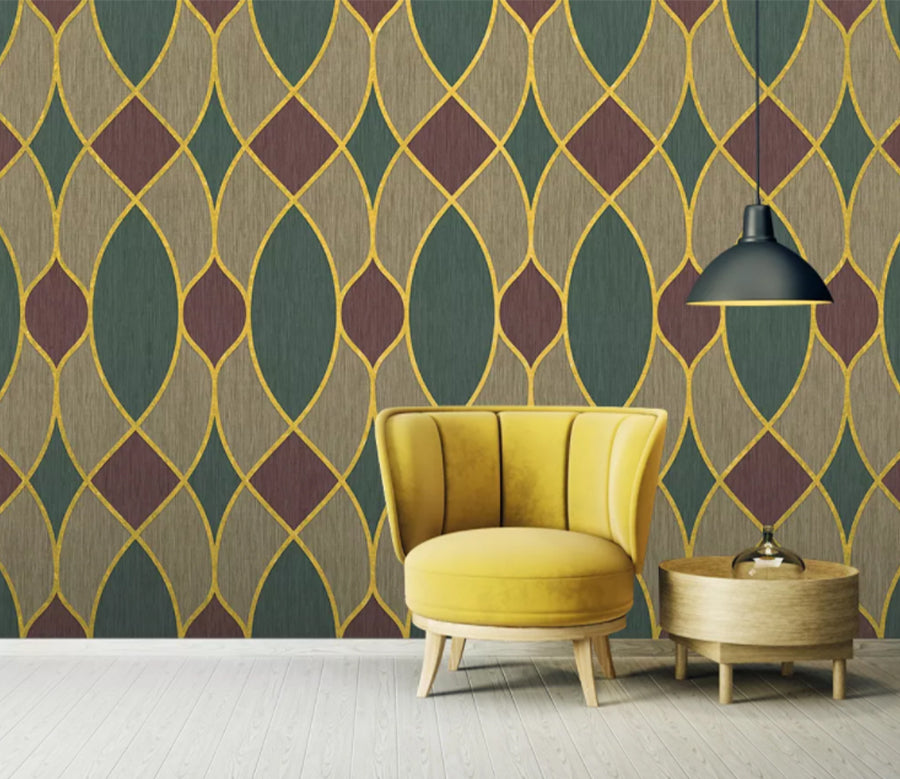 3D Yellow Pattern WC2678 Wall Murals