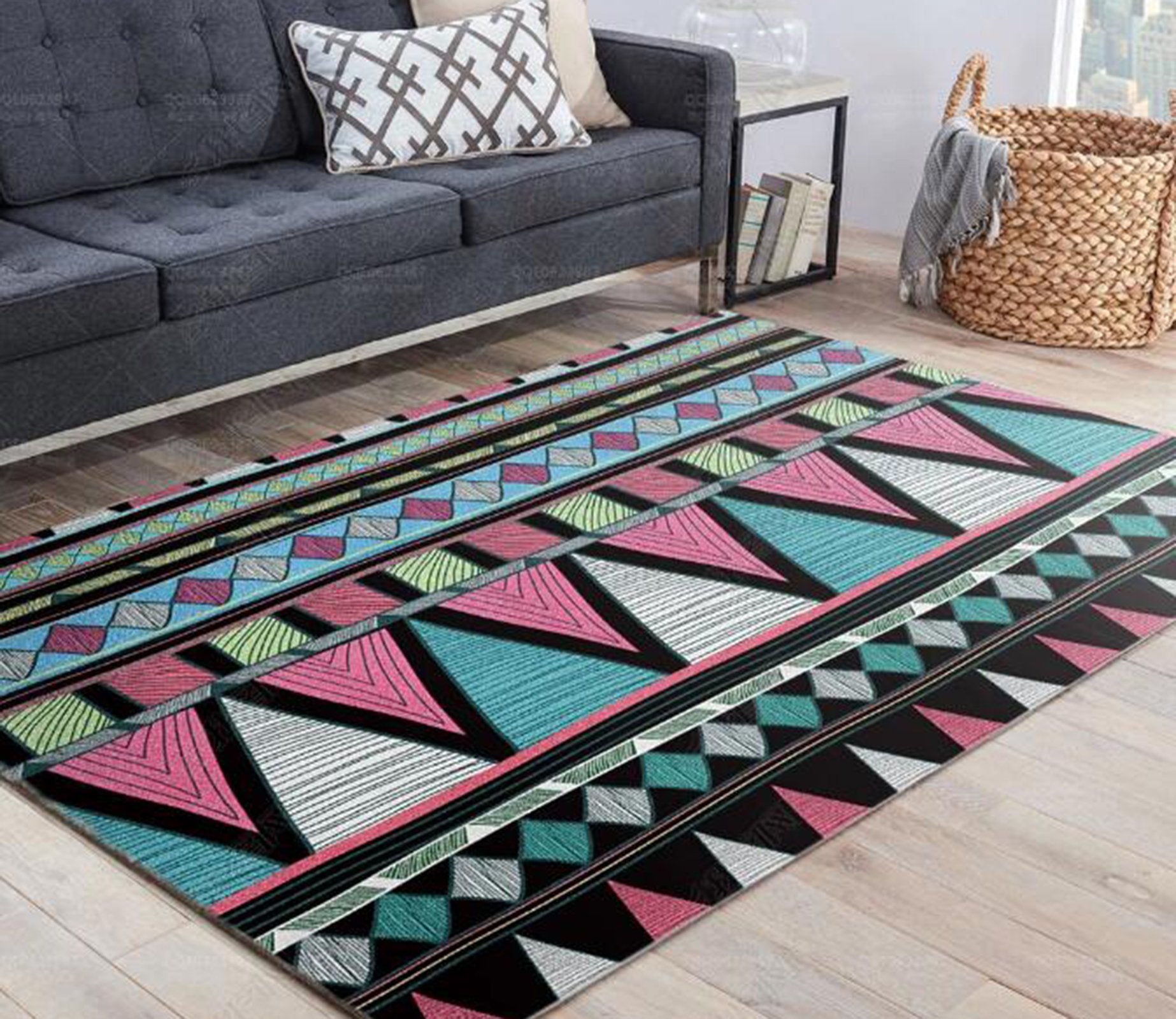 3D Color Geometry WG578 Non Slip Rug Mat Mat AJ Creativity Home 