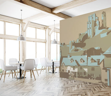 3D Corfe Castle 1014 Steve Read Wall Mural Wall Murals