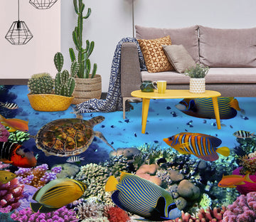 3D Fun Striped Fish 630 Floor Mural  Wallpaper Murals Rug & Mat Print Epoxy waterproof bath floor