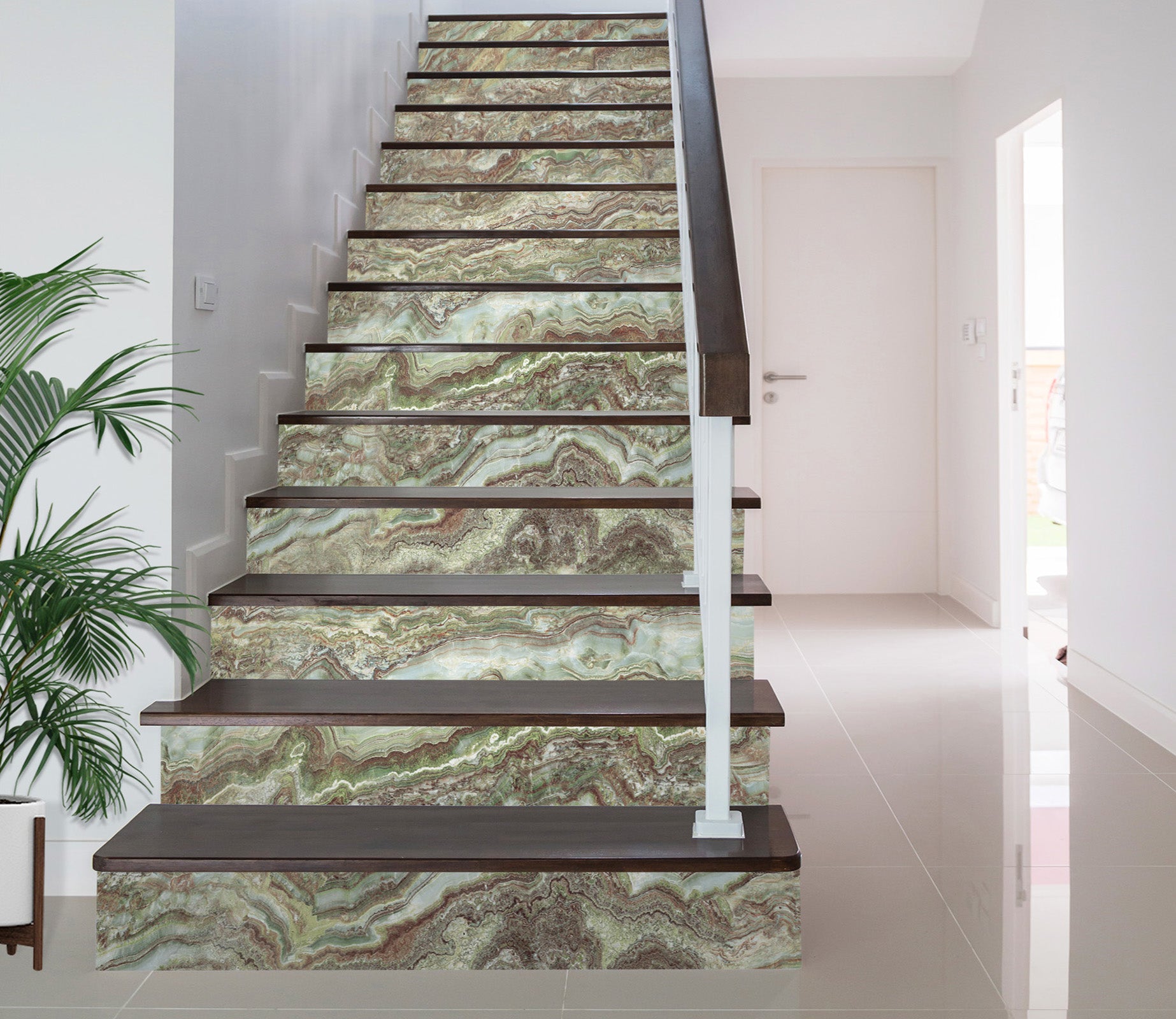 3D Green Irregular Horizontal 576 Stair Risers