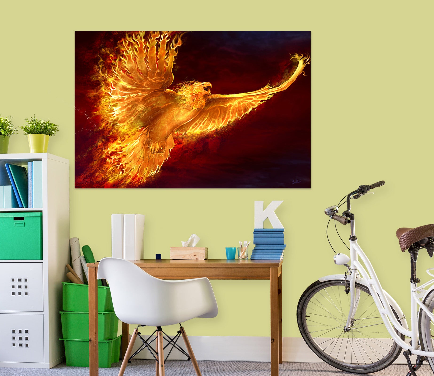 3D Flame Eagle 5099 Tom Wood Wall Sticker