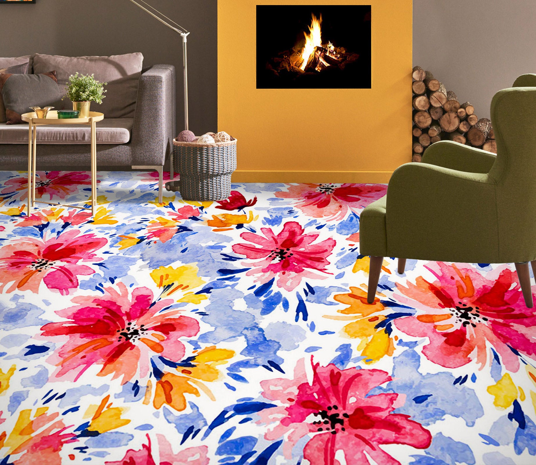 3D Dream Flower Oil Painting 1272 Floor Mural  Wallpaper Murals Self-Adhesive Removable Print Epoxy