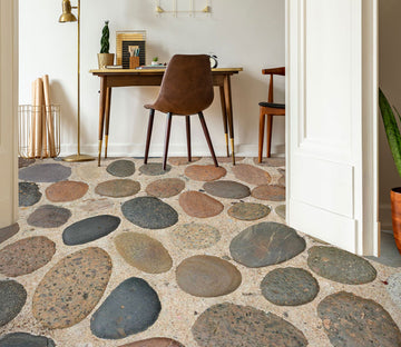 3D Time Art Pebbles 636 Floor Mural  Wallpaper Murals Rug & Mat Print Epoxy waterproof bath floor