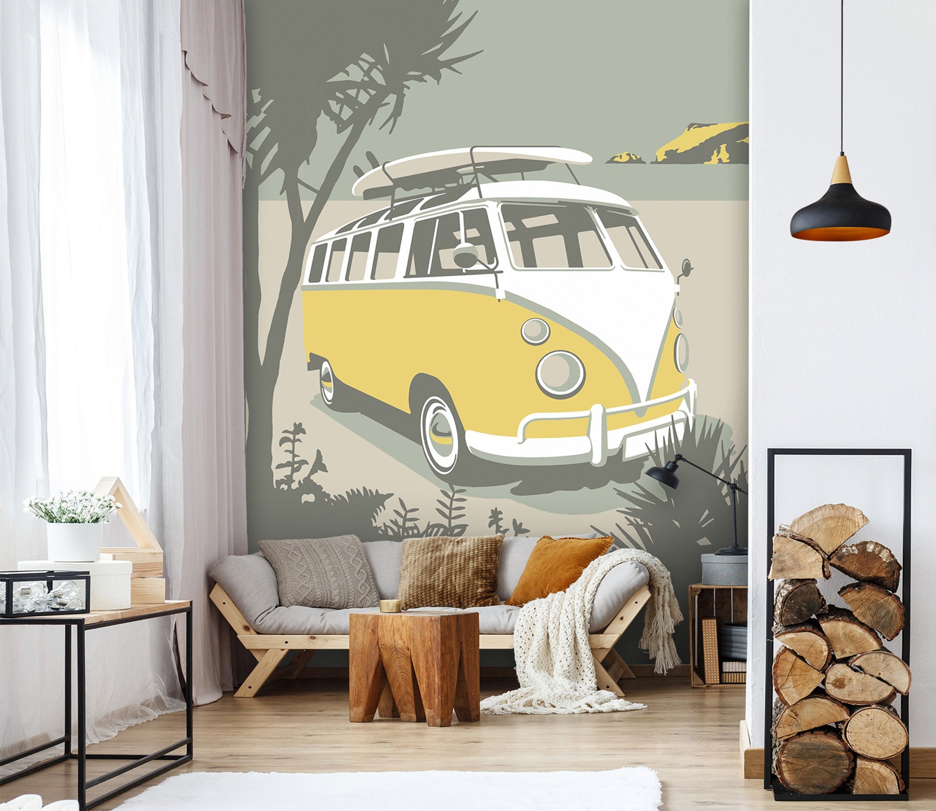 3D Polzeath Camper 1039 Steve Read Wall Mural Wall Murals
