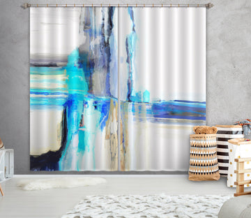 3D Blue Splash Ink 050 Michael Tienhaara Curtain Curtains Drapes