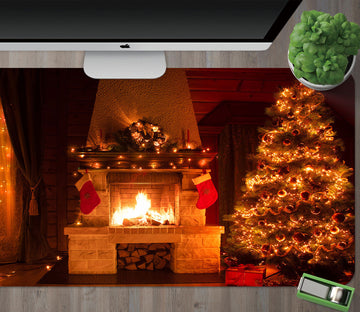 3D Fireplace 53240 Christmas Desk Mat Xmas
