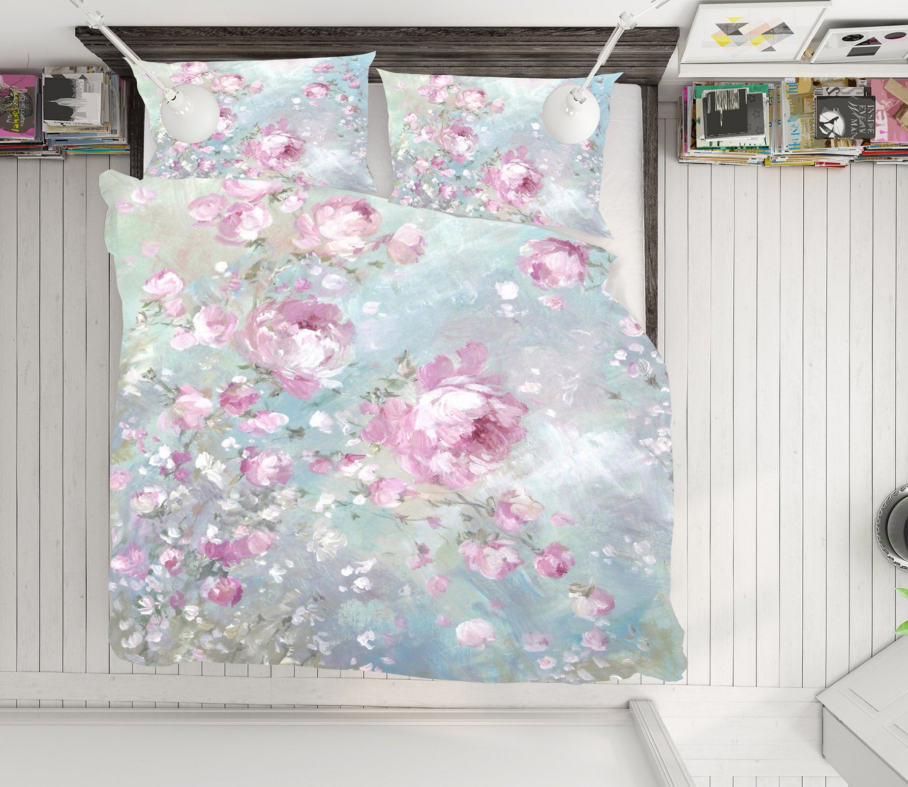 3D Rose Bunch 036 Debi Coules Bedding Bed Pillowcases Quilt
