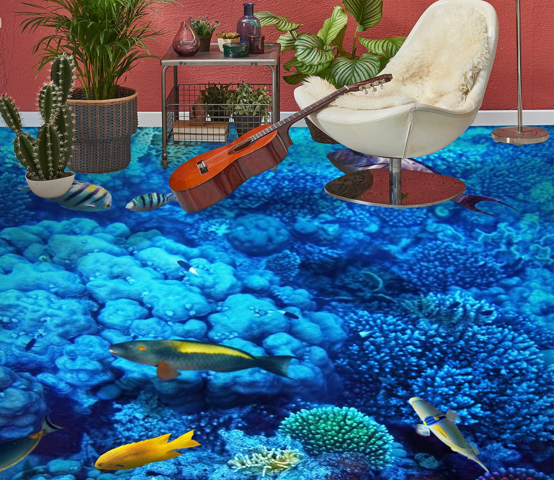 3D Rich Blue Coral 694 Floor Mural  Wallpaper Murals Rug & Mat Print Epoxy waterproof bath floor