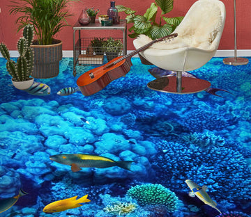 3D Rich Blue Coral 694 Floor Mural  Wallpaper Murals Rug & Mat Print Epoxy waterproof bath floor