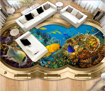 3D Underwater World 217 Floor Mural  Self-Adhesive Sticker Bathroom Non-slip Waterproof Flooring Murals