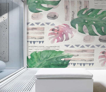 3D Two-color Lotus Leaf 1056 Wall Murals