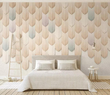 3D Yellow Feather WC667 Wall Murals