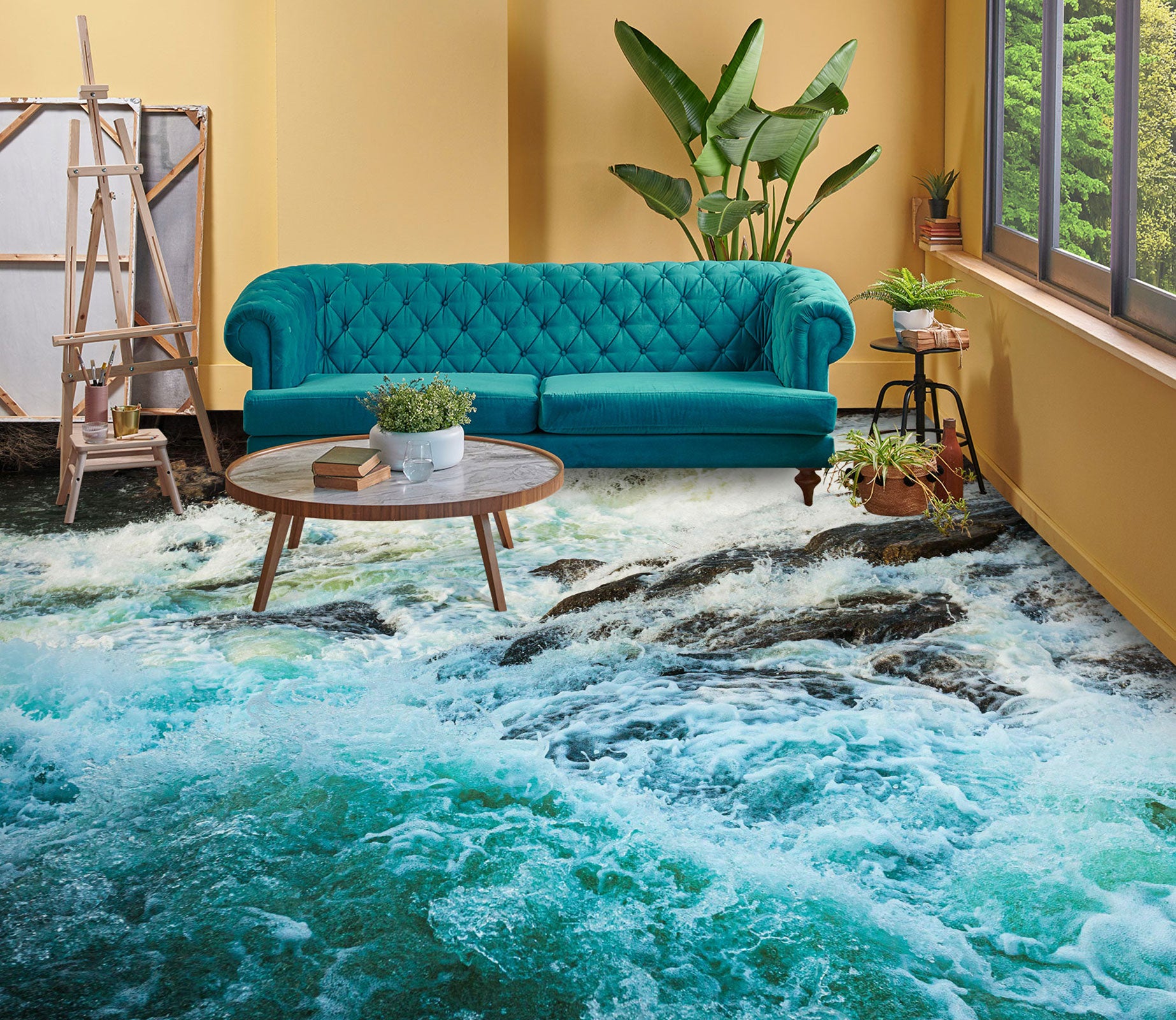 3D Turquoise Intense Water 1088 Floor Mural  Wallpaper Murals Self-Adhesive Removable Print Epoxy