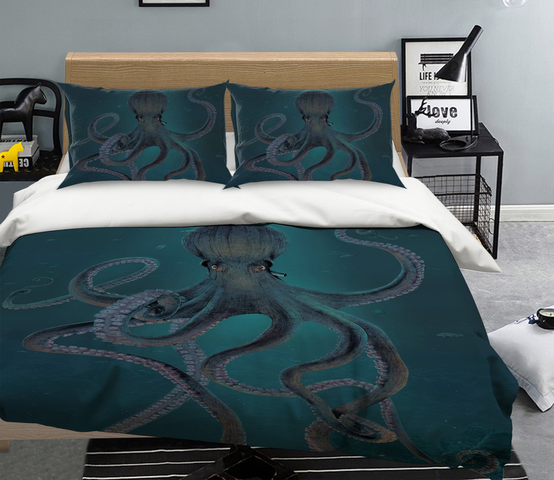 3D Giant Octopus 047 Bed Pillowcases Quilt Exclusive Designer Vincent