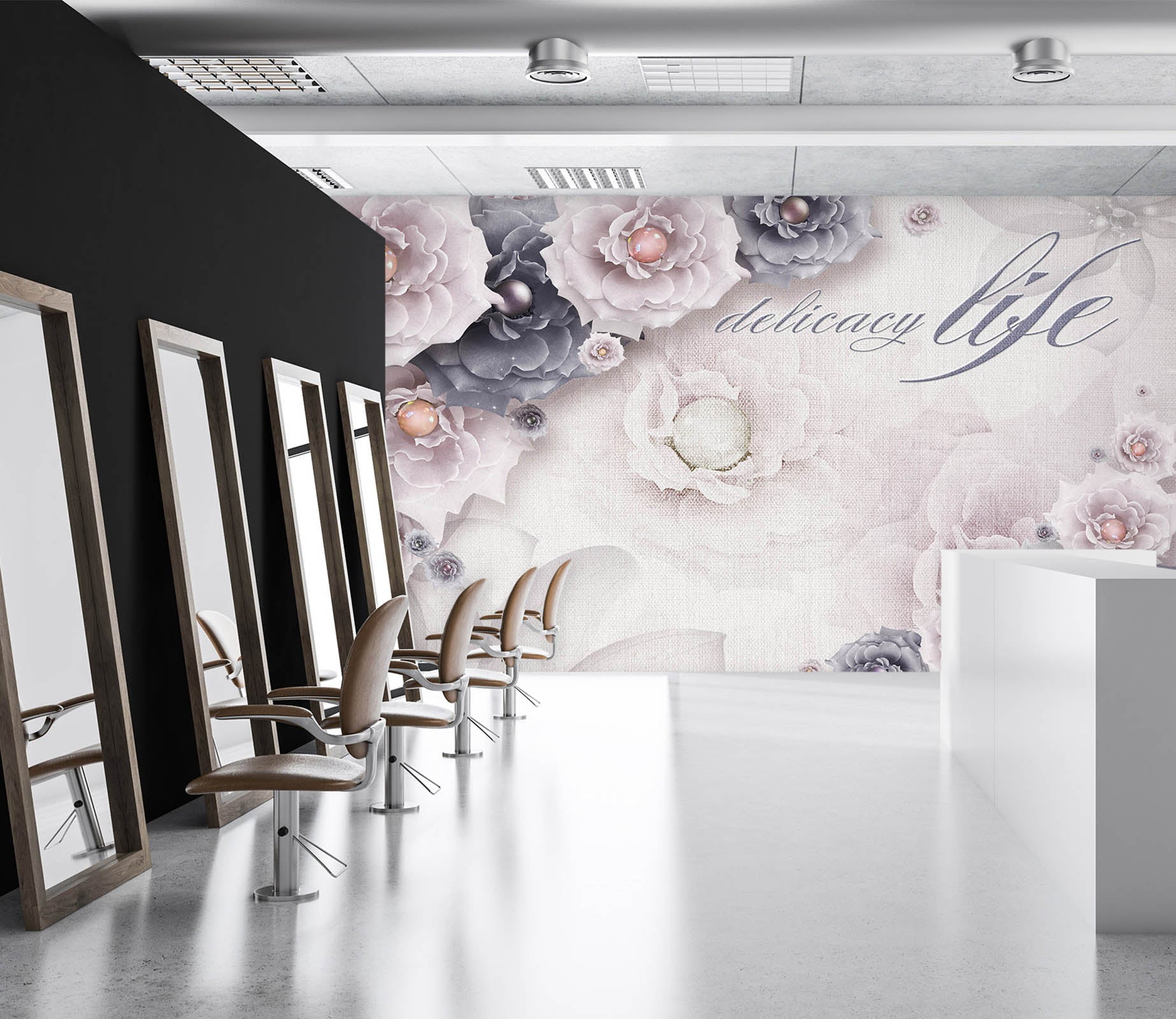 3D Pearl Flower 1468 Wall Murals
