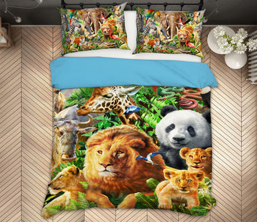 3D Lion Panda 2051 Adrian Chesterman Bedding Bed Pillowcases Quilt