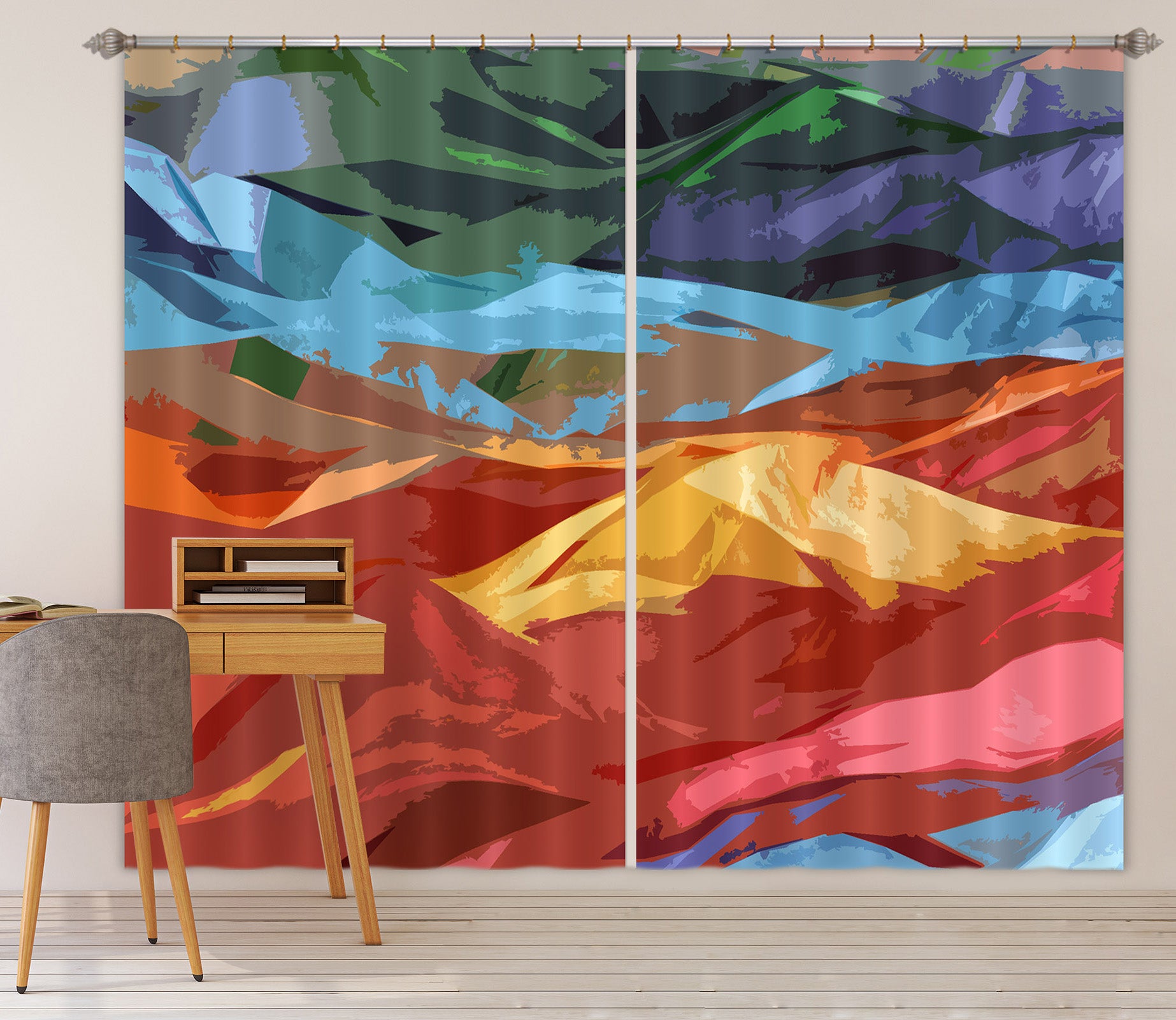 3D Colored Mountains Final 71043 Shandra Smith Curtain Curtains Drapes