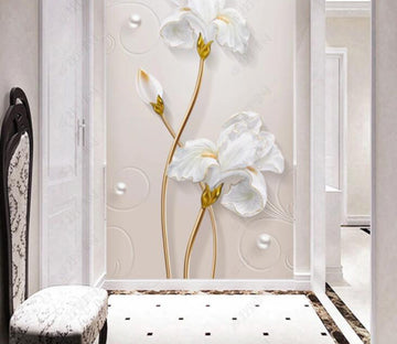 3D Pearl Flower WC66 Wall Murals Wallpaper AJ Wallpaper 