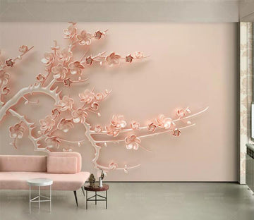 3D Pink Flowers WC113 Wall Murals