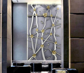 3D Golden Flower WC288 Wall Murals